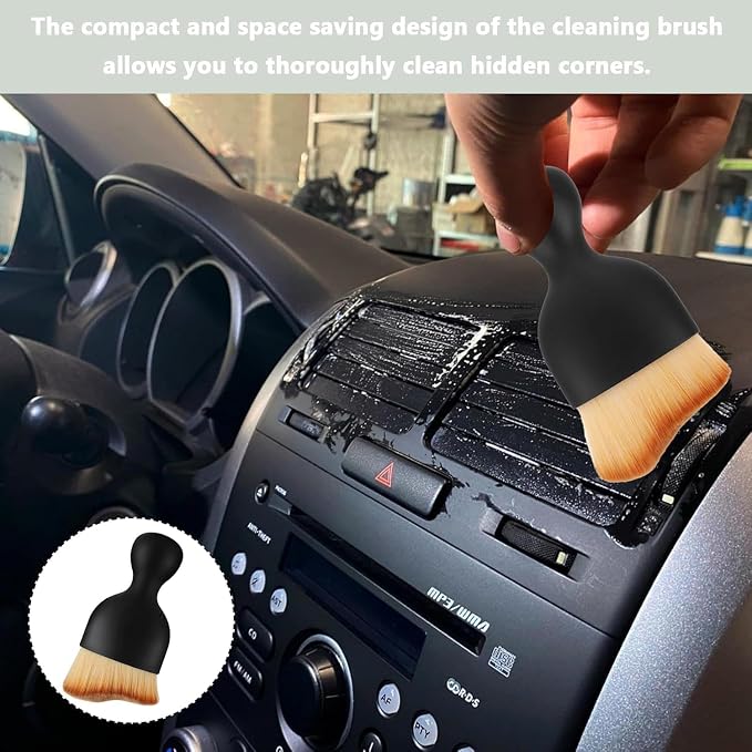 4 PCS Car Detailing Brush Set for Cleaning Interior or Exterior, Boars Bristle - Image 2