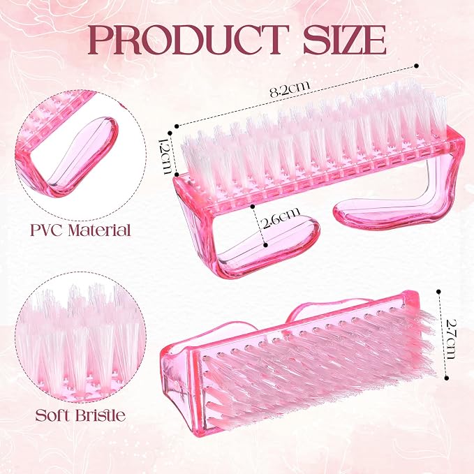 EBOOT 4 Pieces Handle Plastic Nail Brush Nail Hand Scrubbing Cleaning Brush - Image 2