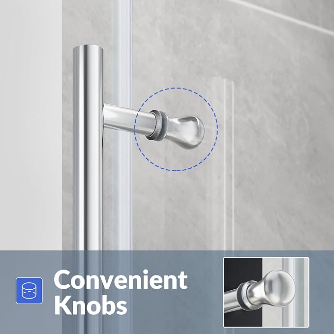 SUNNY SHOWER Frameless Shower Door 60" W x 72" H, Single Sliding Shower Glass - Image 8