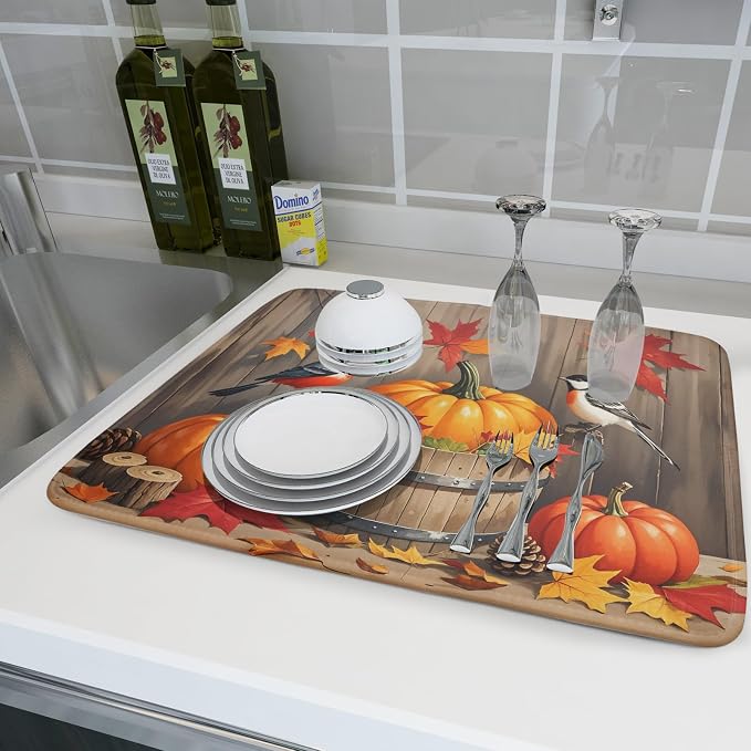 Fall Thanksgiving Dish Drying Mat - Image 6