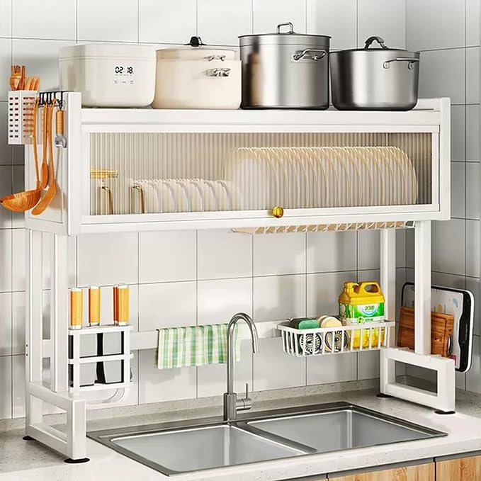Milkshake White 3 Tier Over Sink Dish Rack Drainer by Hdrriozu
