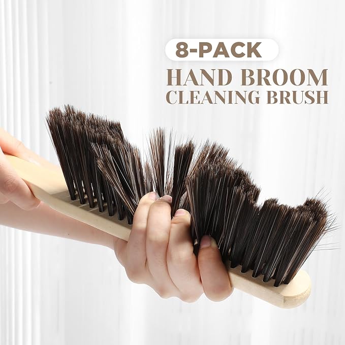 Tioncy 8 Pieces Wooden Dust Brush Bulk Hand Broom Bench Soft Bristle Cleaning - Image 4