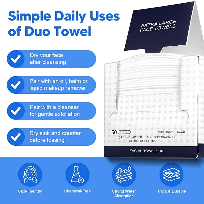 Disposable Face Towels, Lint-Free Makeup Remover Cloth in Paper Box - Image 7
