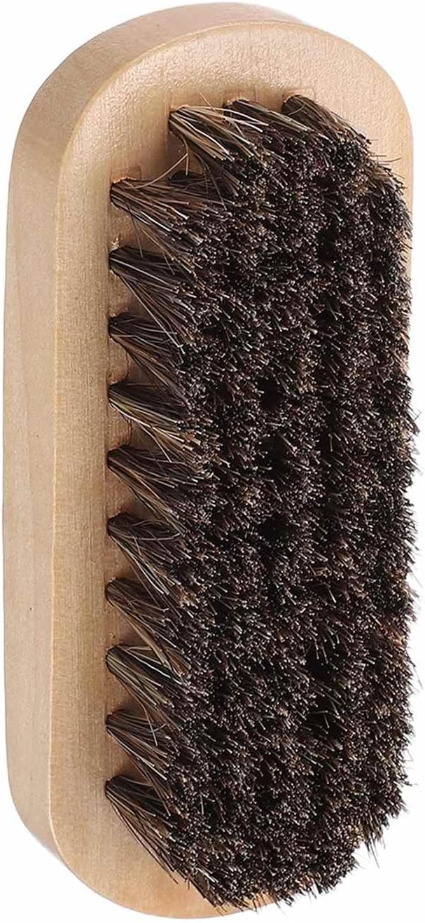 HARFINGTON Shoe Cleaning Brush 4"x1" Beech Wood Horsehair Boot Polish Brushes by HARFINGTON