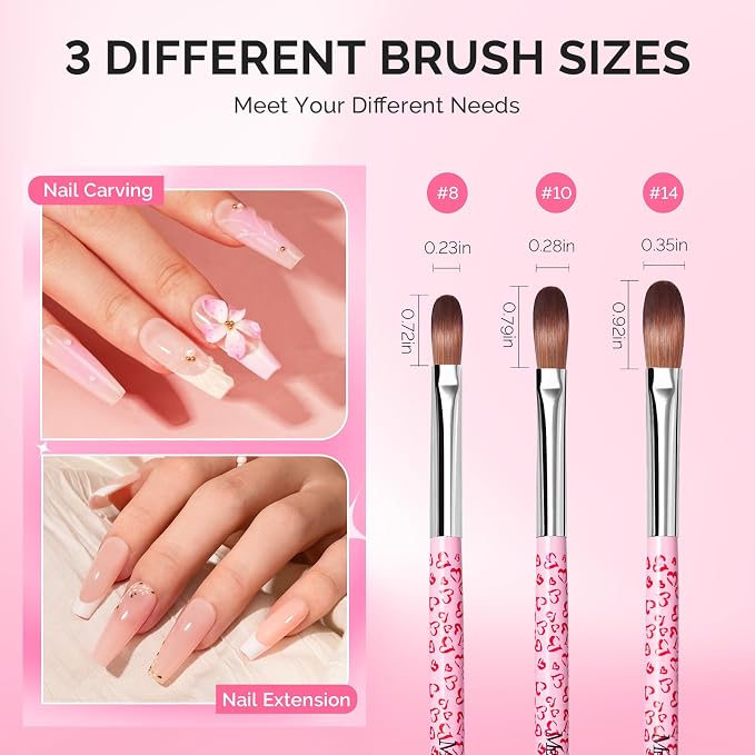 MelodySusie 3-Piece Acrylic Nail Brush Set - Image 6