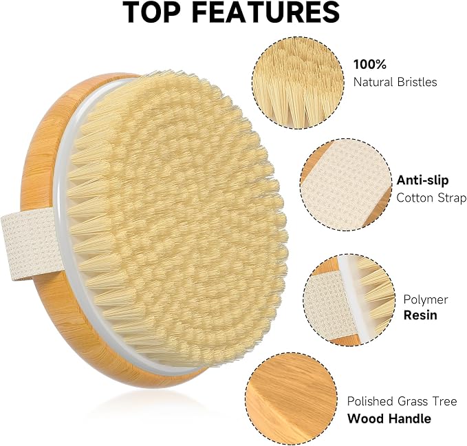 Metene Dry Body Brush for Radiant Skin, Exfoliates and Softens Skin, Improve - Image 3