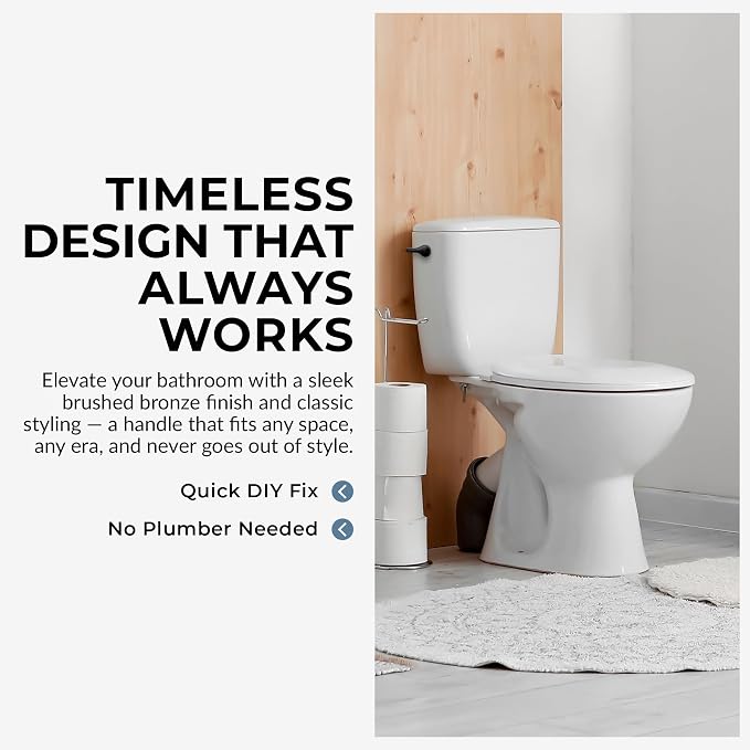 Qualihome Universal Side Mount Toilet Handle Tank Flush Lever Replacement Handle - Image 4