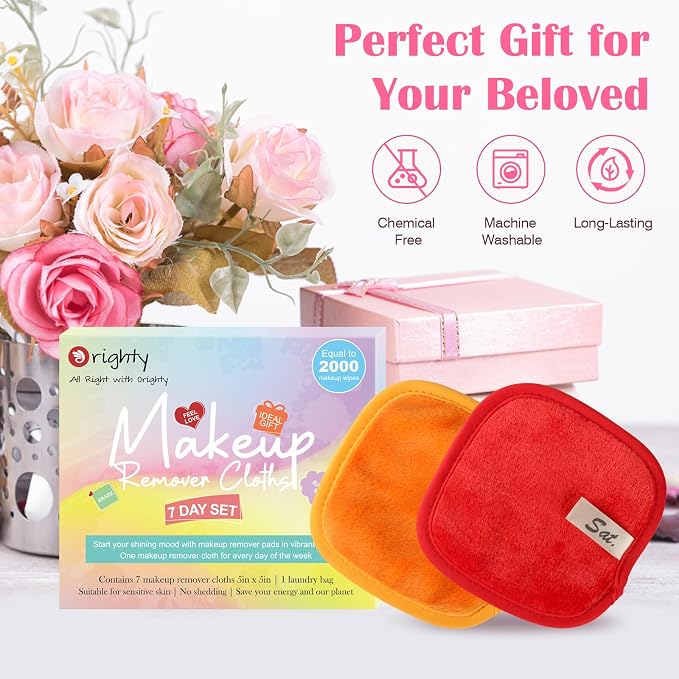 Orighty Makeup Remover Cloths 7-Day Set, Premium & Reusable Makeup Remover Pads - Image 7