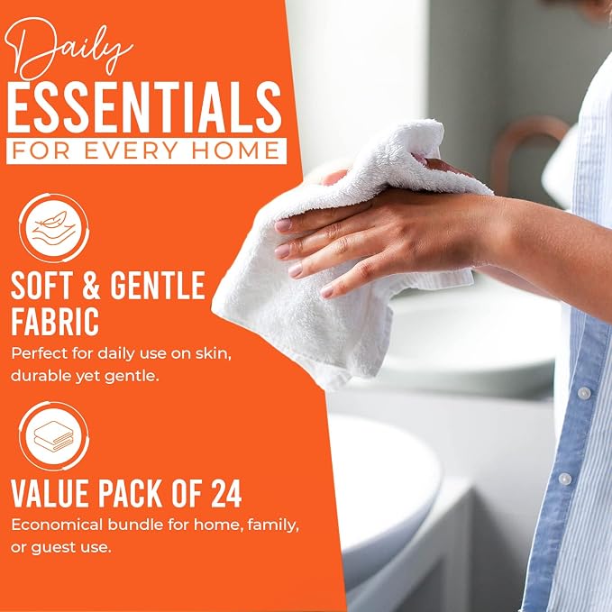 DAN RIVER 24 Pack Wash Cloths for Showering - Image 3