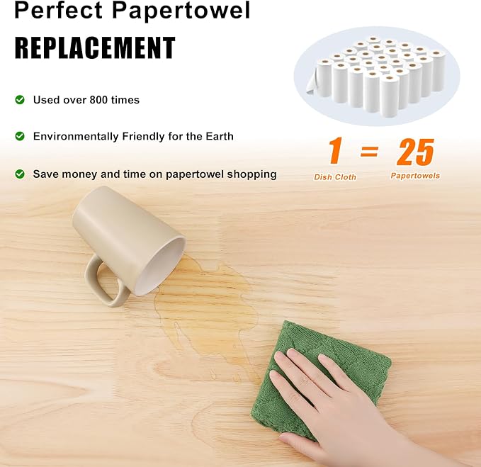 Homaxy 24 Pack Kitchen Dish Cloths, Super Soft and Absorbent Coral Velvet Dish - Image 8