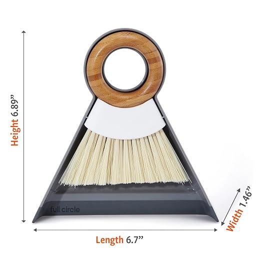 Full Circle Tiny Team Mini Compact Brush & Dustpan Set, Portable Handheld Broom - Image 3