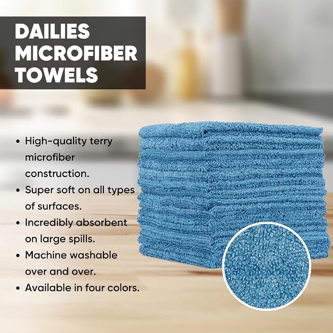 Microfiber Wholesale Dailies Microfiber Cleaning Cloths | 15-Pack 12"x10" | - Image 2