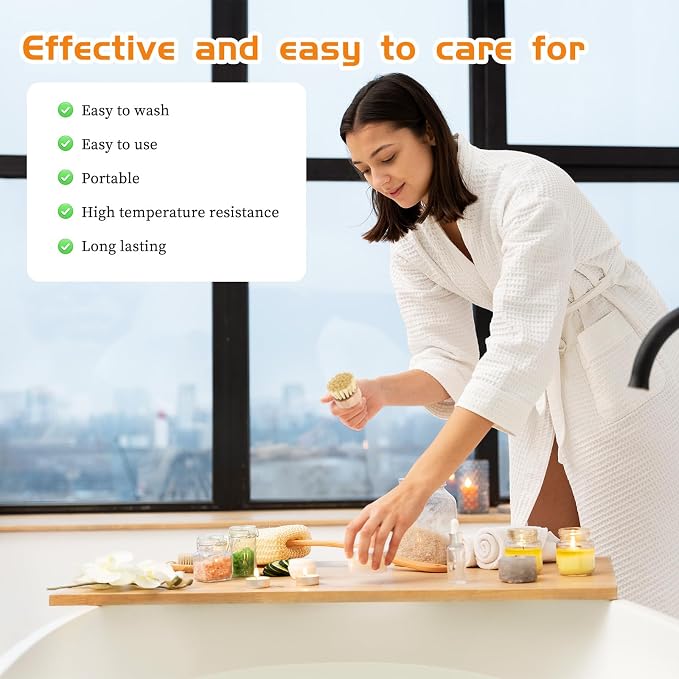 12 Packs Bamboo Dish Scrub Brushes, Wok Brush, Wooden Scrubbers Set Bamboo - Image 5