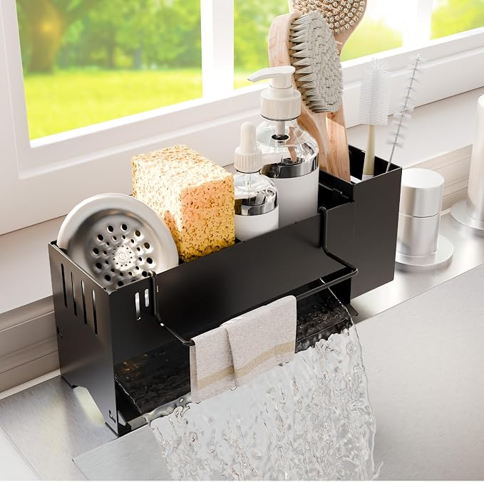 Sponge Holder for Kitchen Sink, Space-Saving Sink Caddy by Azevix