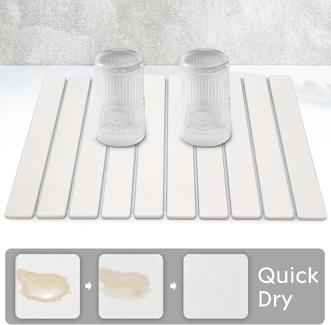 Large Stone Dish Drying Mats for Kitchen Counter, Quick Drying Collapsible Dish - Image 3