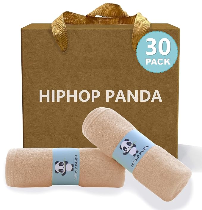HIPHOP PANDA Baby Washcloths, Rayon Made from Bamboo by HIPHOPPANDA