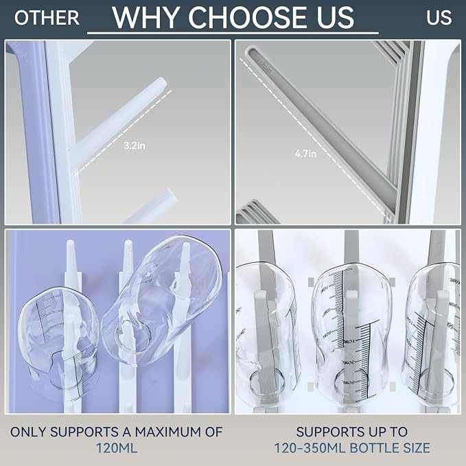 Baby Bottle Drying Rack: Large Vertical Bottle Dryer Rack Holder - Image 2