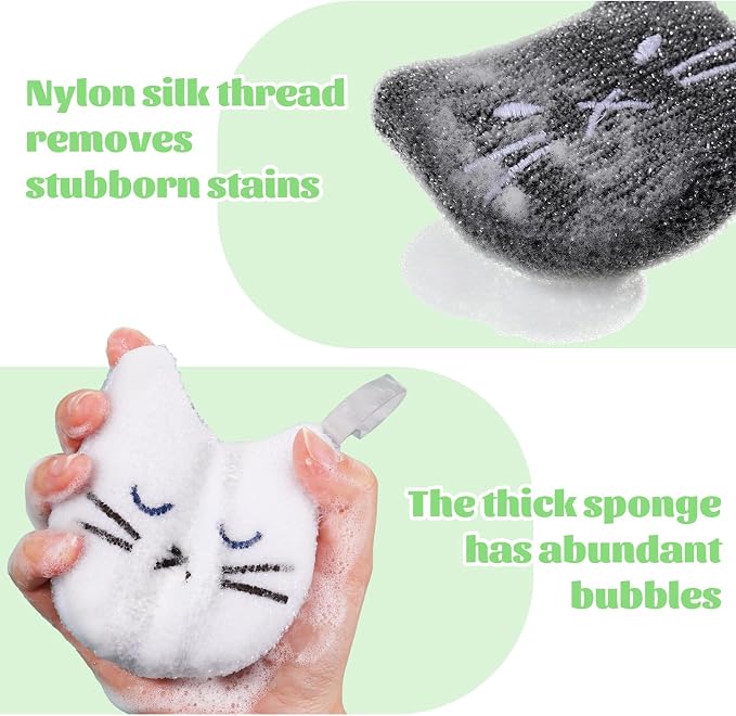 Honeydak 6 Pcs Reusable Cat Scrub Sponges Cat Dish Sponges - Image 4