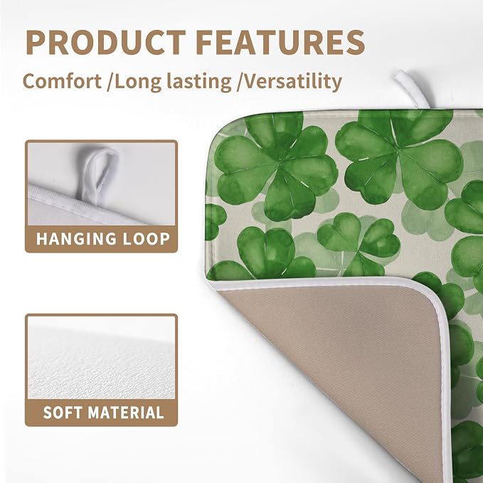 Green Clover Shamrock Dish Drying Mats - Image 3