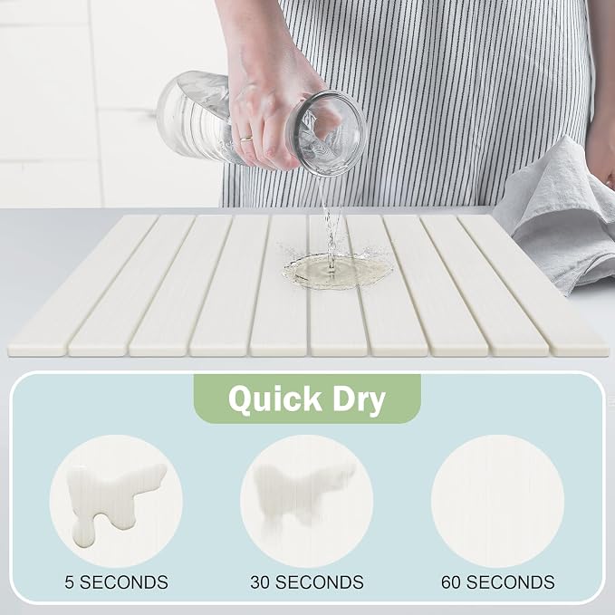 Stone Dish Drying Mat for Kitchen Counter, Versatile Stone Drying Mats for Cups - Image 2
