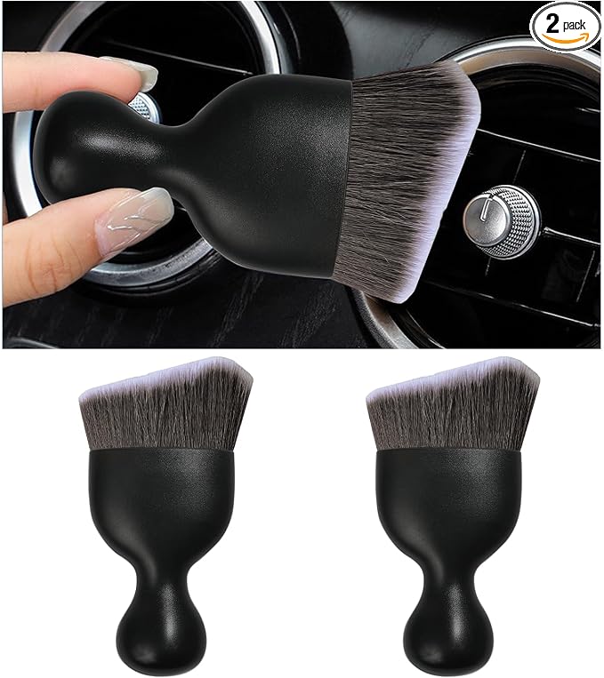2PCS Car Interior Dust Brush, Soft Scratch Free Auto Detailing Brushes by Dickno