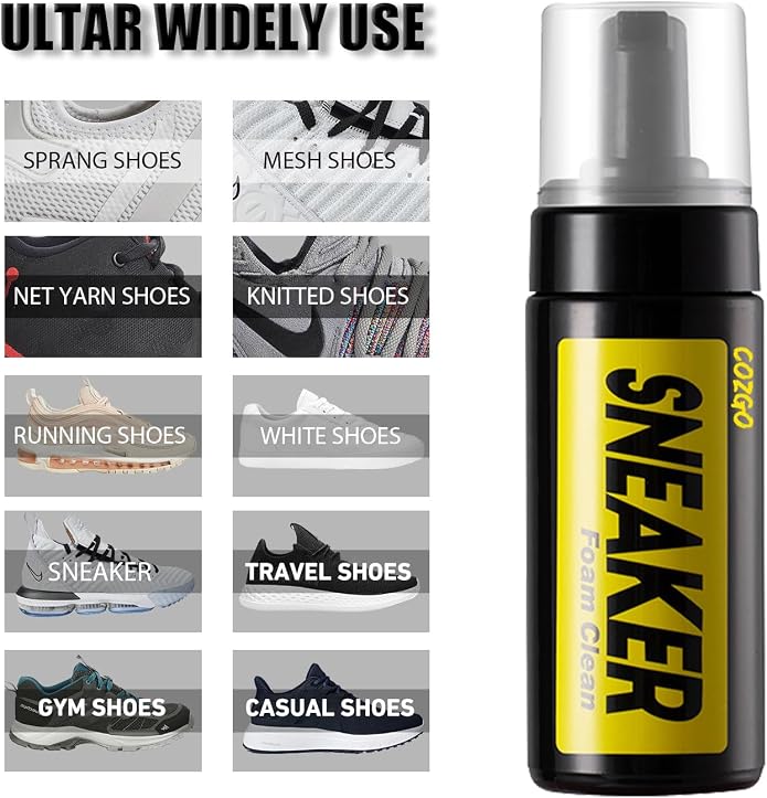 COZGO Shoe Cleaner Kit for Sneaker, Water-Free Foam Sneaker Cleaner 5.3Oz - Image 4