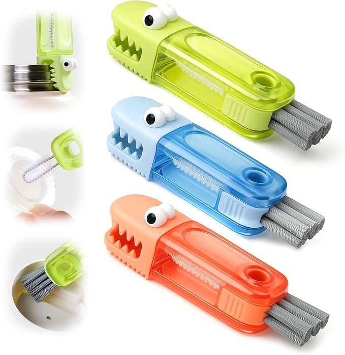 3 in 1 Cup Lid Gap Cleaning Brush Set, Silicone Cup Lid Gap Cleaner, Home by LOOHOI