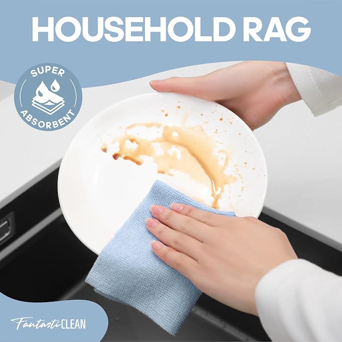 Fantasticlean Microfiber Cleaning Cloth Roll -60 Pack, Tear Away Paperless - Image 3