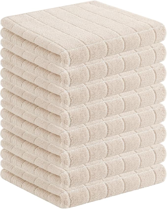 Homaxy 100% Cotton Terry Kitchen Towels, Checkered Designed, Soft and Super by Homaxy
