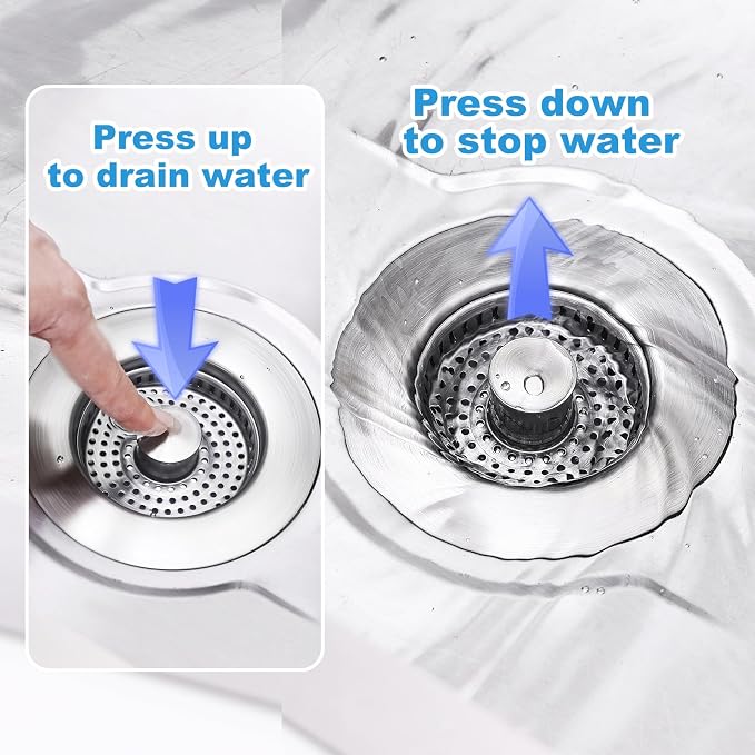 3-in-1 Kitchen Sink Drain Strainer & Stopper - Image 4
