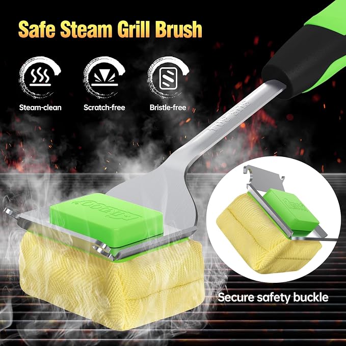 Grill Brush Bristle Free for Outdoor Grill, Steam Grill Cleaning Brush - Image 2