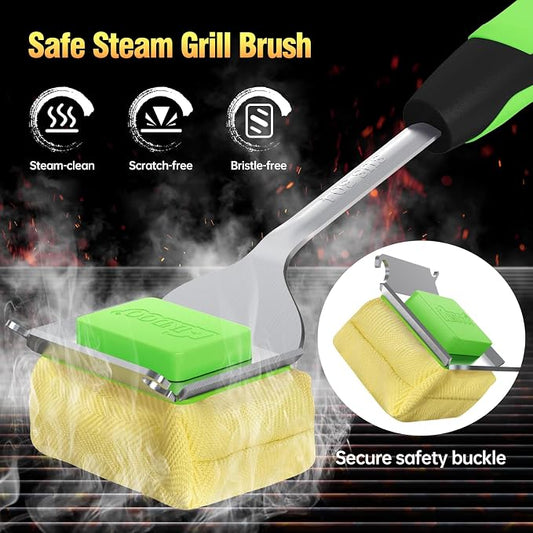 Grill Brush Bristle Free for Outdoor Grill, Steam Grill Cleaning Brush - Image 2