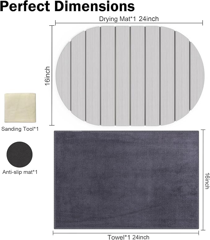 Stone Dish Drying Mat for Kitchen Counter, Versatile Stone Drying Mats for Cups - Image 4