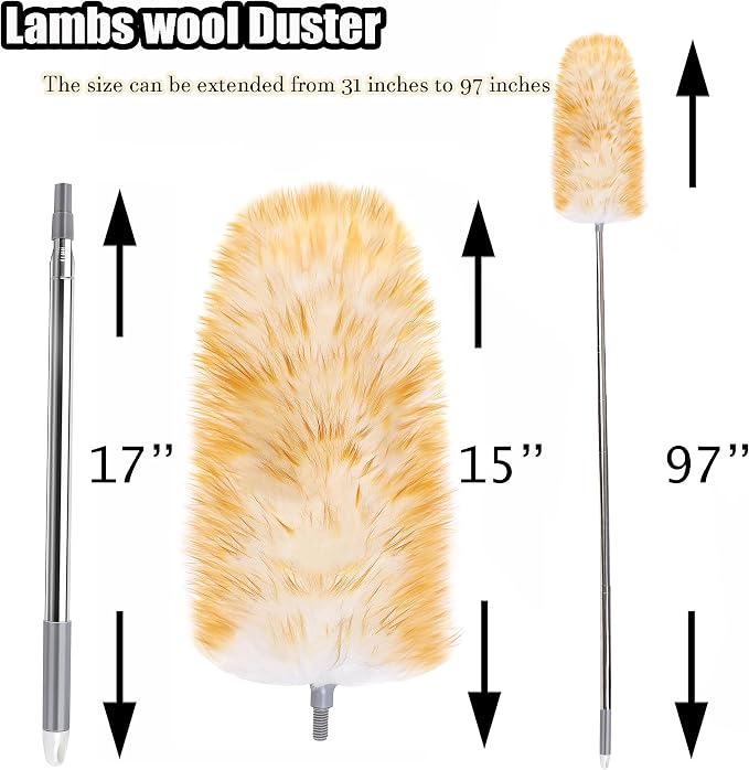 Feathers Duster 97" Long Telescoping Lambswool Duster - Image 2
