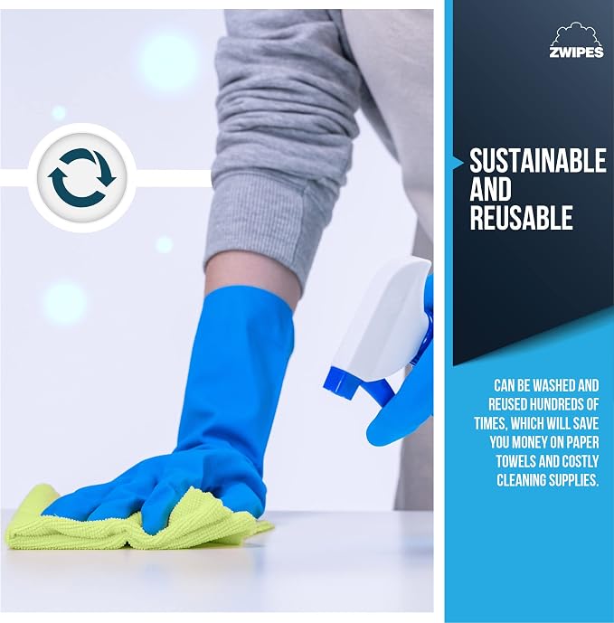 Zwipes 735 Microfiber Towel Cleaning Cloths, 12 Pack - Image 4