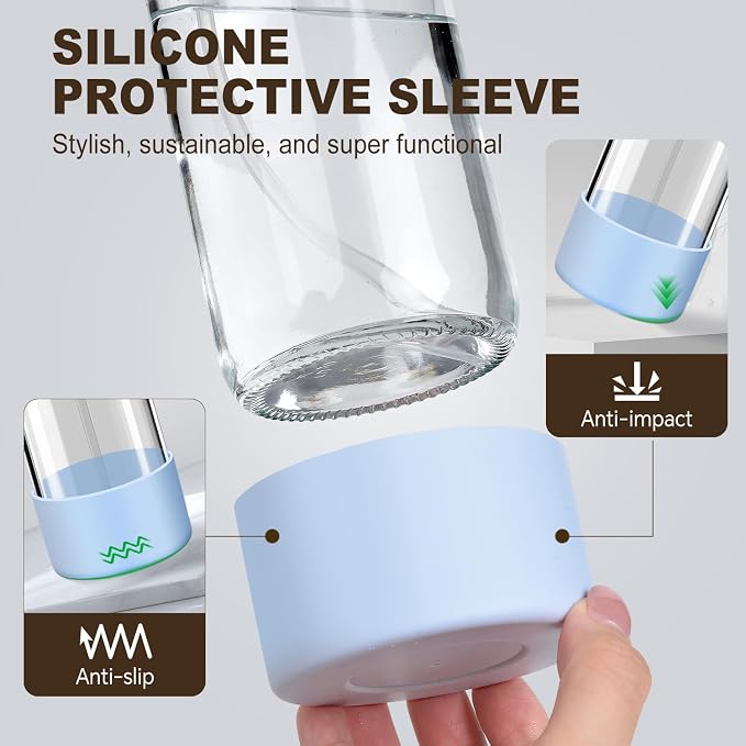 Glass Spray Bottles with Silicone Sleeves, Mist and Stream Empty Refillable - Image 5