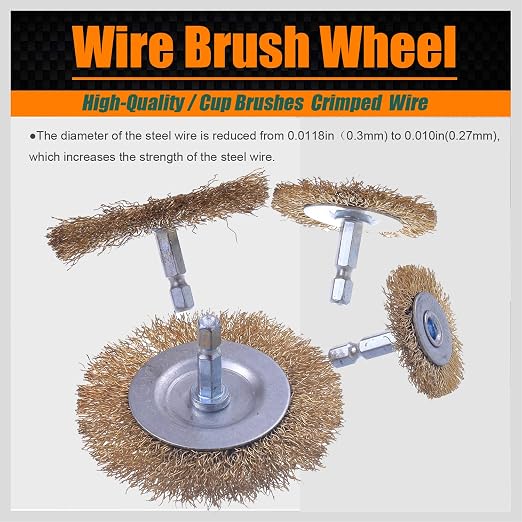 Wire Brush for Drill, 1/4 Inch Hex Shank, Drill Wire Brush for Cleaning Rust - Image 4