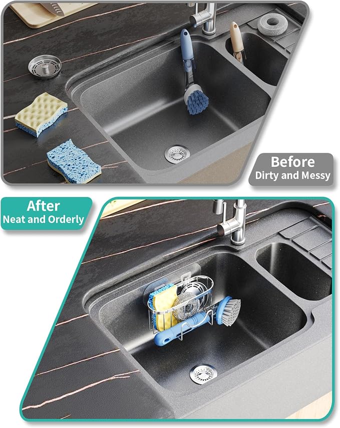 HapiRm Multifunctional Adhesive Kitchen Sink Organizer - Image 5