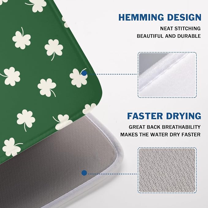 St Patricks Day Lucky Clover Dish Drying Mats - Image 4