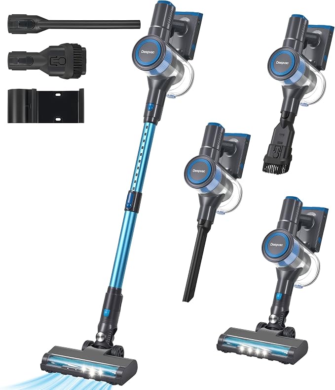 250W 25KPa Suction Cordless Vacuum Cleaner, 6-in-1 Lightweight Stick Vacuum by Unknown