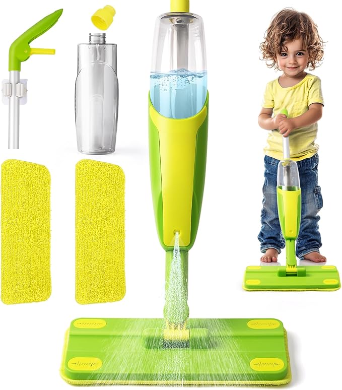 Toddler Spray Mop-Montessori Toys Mini Size Cleaning Mini Mop That Really Spray by Yeeammk