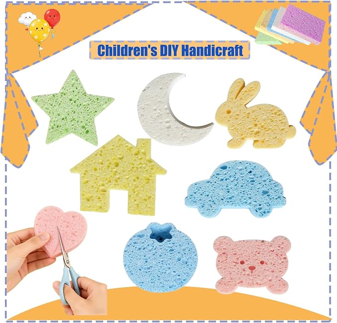 12 Pack Kitchen Natural Cellulose Sponges, Color Sponge, Dishwashing Sponges - Image 6