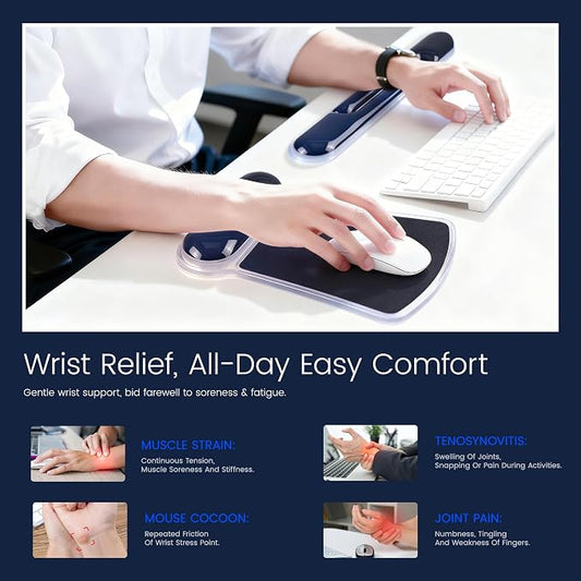 Ospelelf Mouse Pad with Wrist Rest and Ergonomic Gel Keyboard Hand Wrist - Image 2