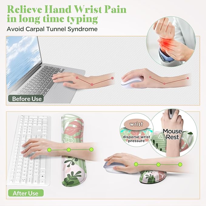 Gimars Enlarge Silky and Superfine Fabric Gel Memory Foam Keyboard Wrist Rest - Image 4