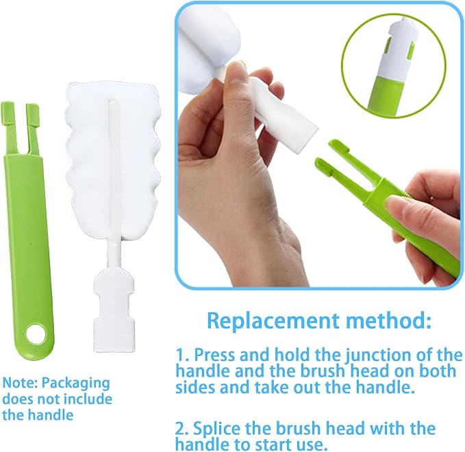 Bottle Brush Sponge Replacement Heads 12 Pack Durable Cleaning Brush Head - Image 5