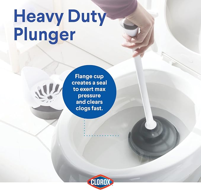 Clorox Toilet Plunger with Hideaway Caddy, Bathroom Accessories, Toilet - Image 3