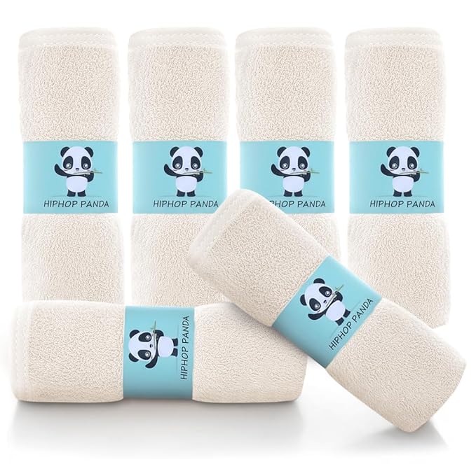 HIPHOP PANDA Baby Washcloths, Rayon Made from Bamboo by HIPHOPPANDA