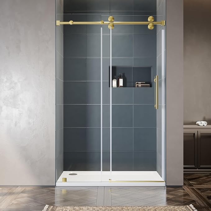50-55 Inch x 76 Inch Sliding Frameless Shower Door, 3/8" Tempered Glass - Image 7