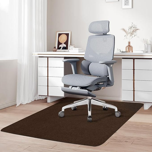 Office Chair mat for Hardwood Floor,55"x35" Anti-Slip Floor Protector for Home Office,Under Desk Mat,Computer Chair mat for Rolling Chairs Charcoal Coffce