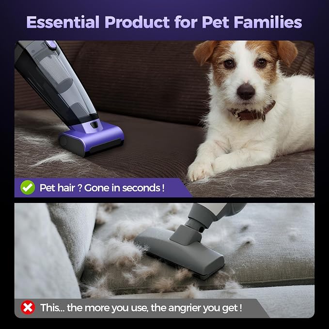 Pet Hair Handheld Vacuum Cordless: 20000PA High Power Car Vacuum - Image 2